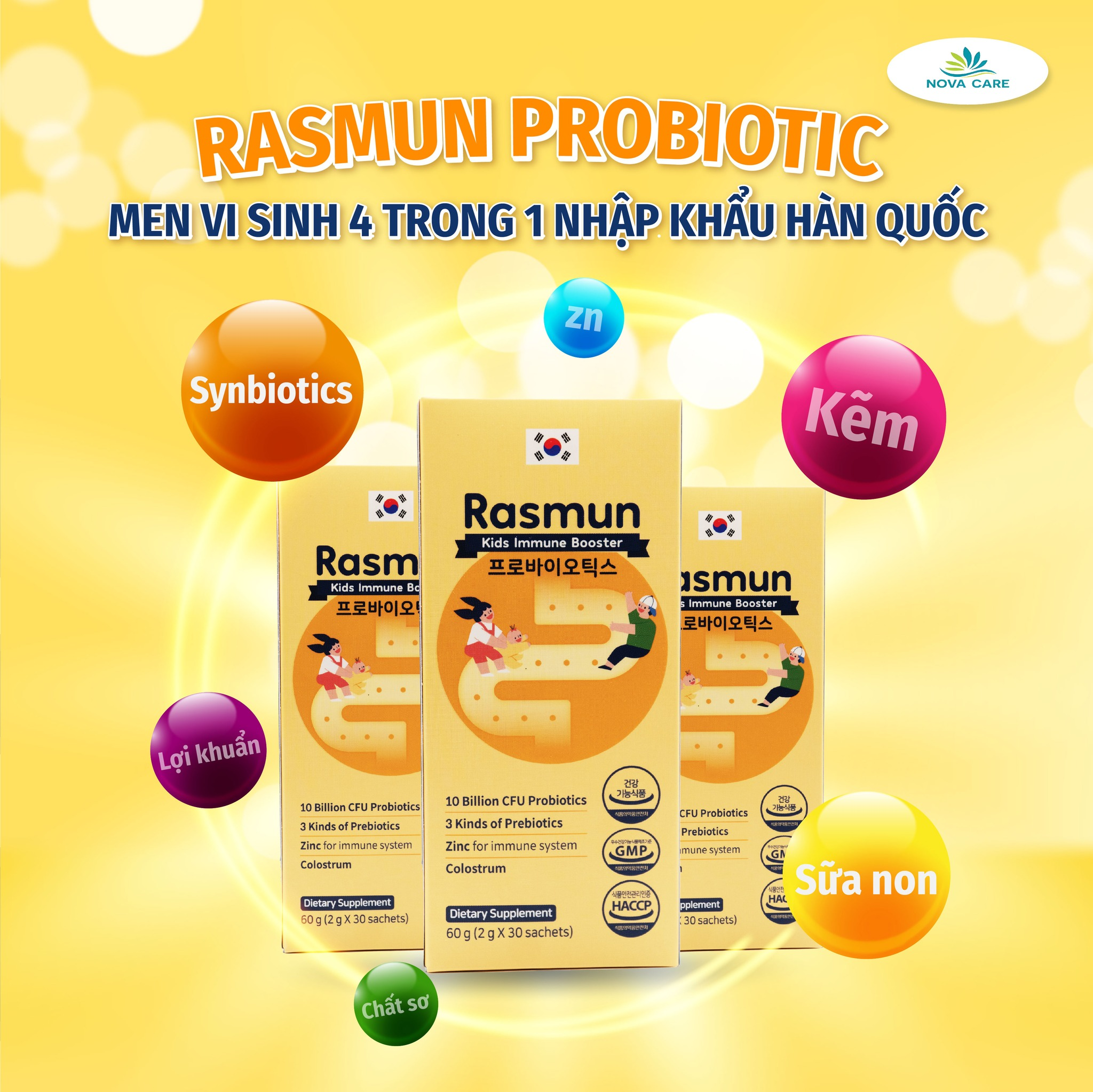 RASMUN PROBIOTIC – MEN VI SINH 4 TRONG 1 NHẬP KHẨU HÀN QUỐC