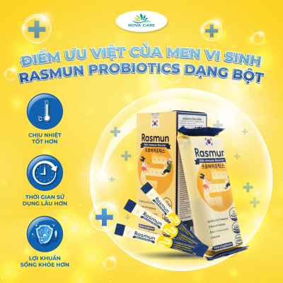 ĐIỂM ƯU VIỆT CỦA MEN VI SINH RASMUN PROBIOTICS DẠNG BỘT